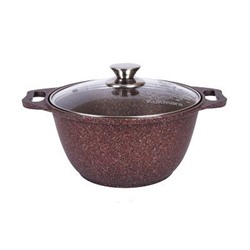 Кастрюля 3л со стекл. крышкой, АП линия Granit ultra (Red)