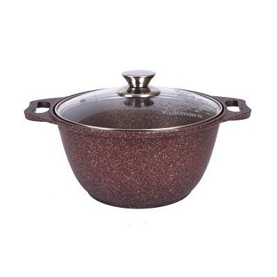 Кастрюля 3л со стекл. крышкой, АП линия Granit ultra (Red)