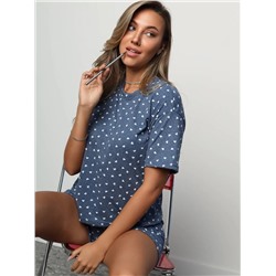 Пижама домашний костюм с шортами и футболкой, Арт. В-004