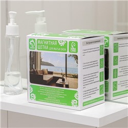 Магнитная щётка для мытья окон с двух сторон Доляна, треугольная, с водосгоном, на стекло 3-8 мм