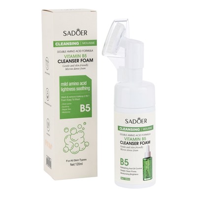 Пенка для умывания с щеткой, с витамином В, 120 мл