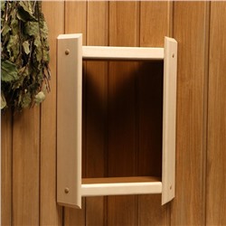 Абажур для бани и сауны, деревянный, настенный, угловой, с тёмным стеклом, «Добропаровъ»