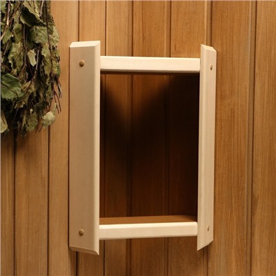 Абажур для бани и сауны, деревянный, настенный, угловой, с тёмным стеклом, «Добропаровъ»