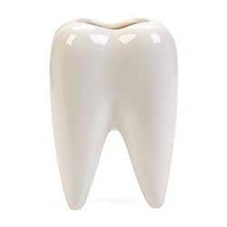 Декоративное кашпо для цветов «Зуб мудрости», 200 мл, 8.2×6.7×10 см, керамическое, белое