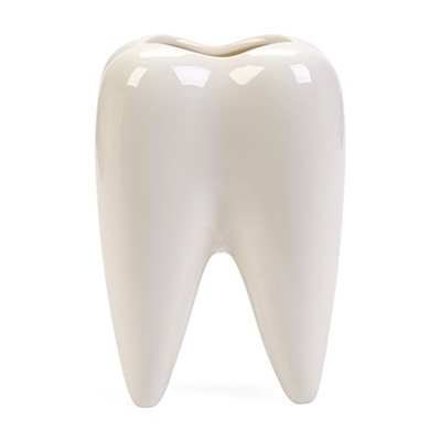 Декоративное кашпо для цветов «Зуб мудрости», 200 мл, 8.2×6.7×10 см, керамическое, белое