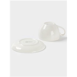 Чайная пара Доляна «Зайка», 2 предмета: чашка 250 мл, блюдце d=15 см, фарфор, белая