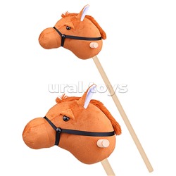 Игрушка "Лошадка" на палке (Светло-коричневый плюш) 1701/60