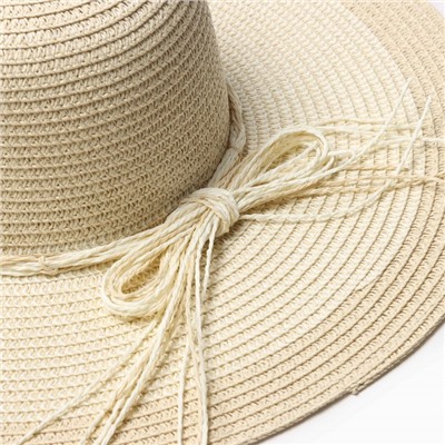 Шляпа женская MINAKU, бежевая, молочная, размер 58