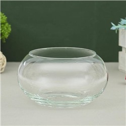 Ваза «Гусеничка», малая, d=13 см, 14×8.5 см, стекло, прозрачная