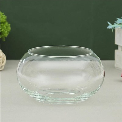 Ваза «Гусеничка», малая, d=13 см, 14×8.5 см, стекло, прозрачная