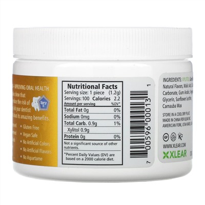 Xlear, Spry, жевательная резинка, с фруктовым вкусом, без сахара, 100 штук (120 г)