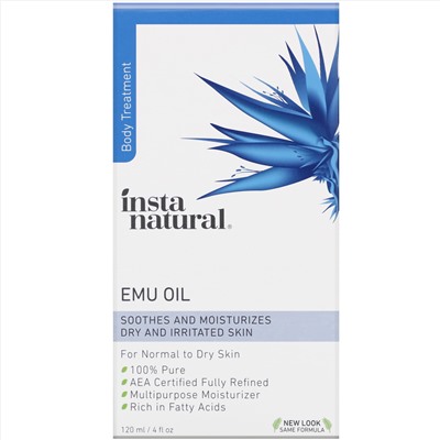 InstaNatural, Масло эму, уход за телом, 120 мл (4 жидких унции)
