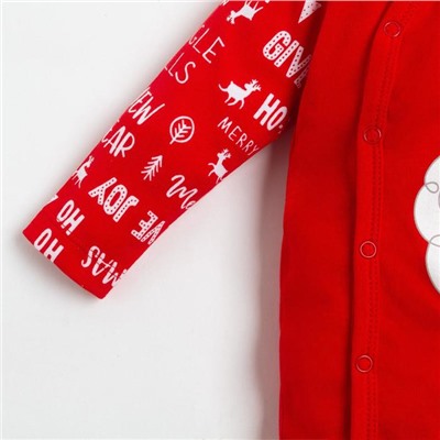 Комбинезон детский «Крошка Я» Happy winter 2, рост 68-74 см, красный