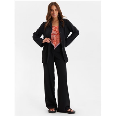 Костюм женский (жакет, брюки) MINAKU: Green trend, размер 48, чёрный