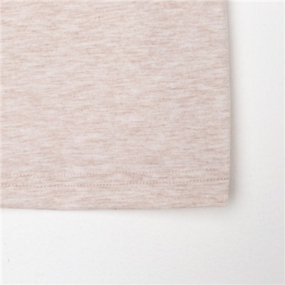 Футболка детская однотонная MINAKU: Basic line, цвет бежевый меланж, рост 128 см