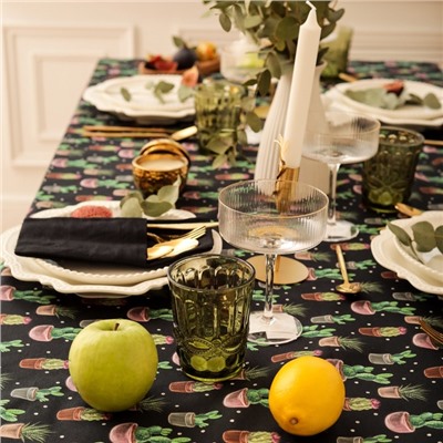 Скатерть «Этель» Succulents, 146×180 см, 100% хлопок, саржа 190 г/м²