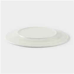 Тарелка Доляна White Label, 300 мл, d=22.9 см, с утолщённым краем, фарфор, белая
