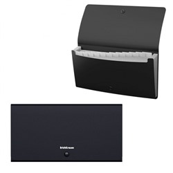 Папка 12 отд. на кнопке 260х138х25 мм черная 47236 Check size ErichKrause