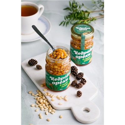 Кедровый орех в сиропе из Пихты на фруктозе / стекло / 220 гр / Солнечная Сибирь