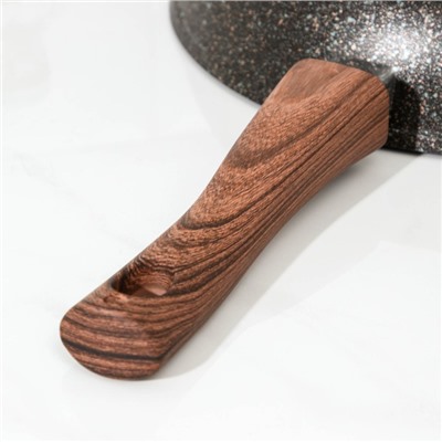 Сковорода KUKMARA Granit ultra original, d=28 см, съёмная ручка, антипригарное покрытие, алюминий, чёрная
