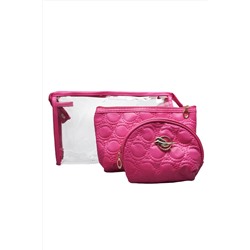 Kristaller Набор косметичек Embossing circle 3 in 1, фуксия KRISTALLER, 1111203