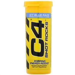 Cellucor, C4 Shot Rocks, предтренировочная добавка, голубая малина во льду, 12 флаконов, 15 г в каждом