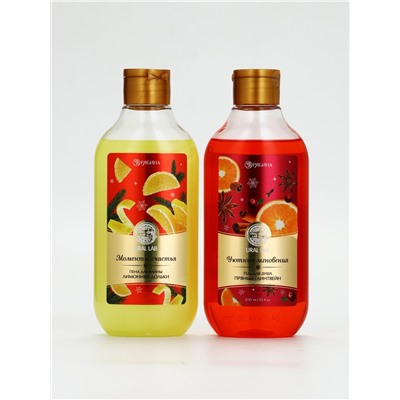 Подарочный набор новогодний косметики в деревянной корзине: гель для душа, пена и полотенце, URAL LAB