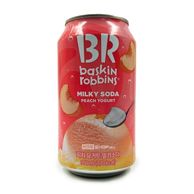 Напиток газированный Содовая со вкусом персикового йогурта Baskin Robbins Milky Soda Peach Yogurt (Корея), 350 мл Акция