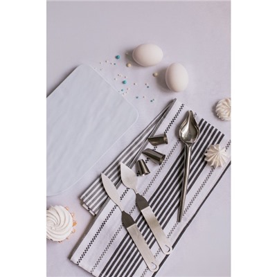 Лопатка кондитерская KONFINETTA, 22×2 см, рабочая часть 8×2 см, серебристая