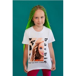 Футболка 22766 Barbie кор. рукав (Белый)