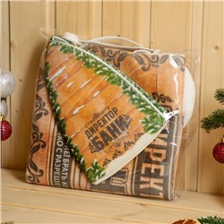 Набор для бани с принтом «Директор бани», 4 предмета: шапка, рукавица, тапочки, коврик, войлок, «Банная забава»