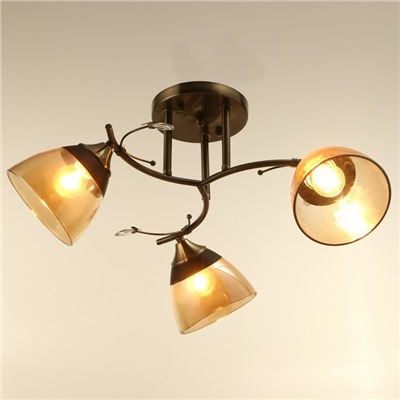 Люстра потолочная BayerLux «Аста», 3хЕ27, 40 Вт, бронза, 65×65×26 см