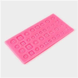 Молд для заливки «Пуговицы», 36 ячеек силикон, 20.5×10.5 см, МИКС