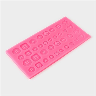 Молд для заливки «Пуговицы», 36 ячеек силикон, 20.5×10.5 см, МИКС