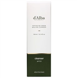 d'Alba, пептид для контроля жирности, мягкий очищающий гель, 300 мл (10,14 жидк. унции)