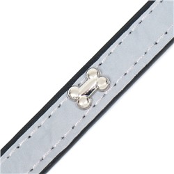 Ошейник «Пижон» с косточками, светоотражающий, 37×1.3 см, ОШ 26-33, чёрный