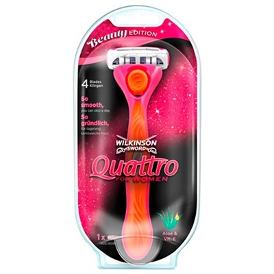 Станок для бритья Schick (Wilkinson Sword) QUATTRO Women COLOR Edition (+1 кассета)