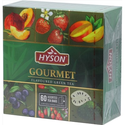 HYSON. Gourmet. Зеленое ассорти 90 гр. карт.пачка, 60 пак.