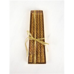 Свеча стержень 4 штук 20 см набор витая / BQ-1 /уп 144/ золото