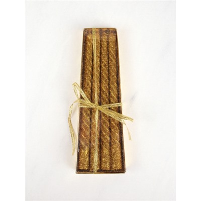 Свеча стержень 4 штук 20 см набор витая / BQ-1 /уп 144/ золото