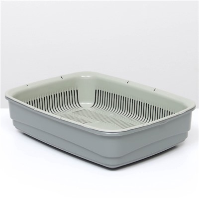 Лоток большой с сеткой Atlantis «Стандарт», 42×31×10 см, серый