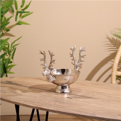 УЦЕНКА Конфетница «Олени» алюминий 26×16×20 см