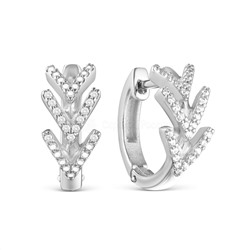 Серьги из серебра с фианитами родированные 925 пробы С-7267р200