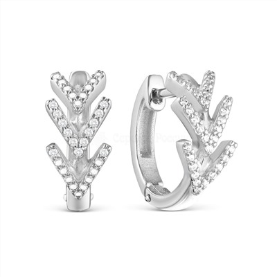 Серьги из серебра с фианитами родированные 925 пробы С-7267р200