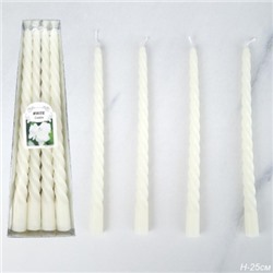 Свеча стержень 4 штуки 25 см арома / G-300 /уп 144/ белая