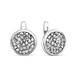 Серьги из серебра с кристаллом Премиум Австрия Бесцветный родированные С-004-010001GAL