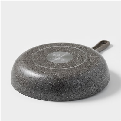 Сковорода Onyx, d=24 см, съёмная ручка, стеклянная крышка, антипригарное покрытие, алюминий, серая