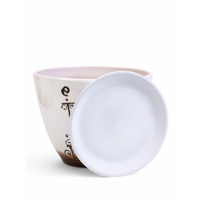 Горшок для цветов «Вечер», 8 л, d=29.5 см, h=23 см, керамика, с поддоном, белый