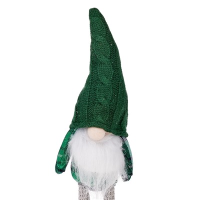 Фигура текстиль «Гном в зелёном» 42 см, 1 LED, от батареек AG10×3, свечение тёплое белое