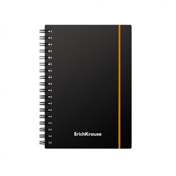 Записная книжка на спирали пластиковая обложка А6 80л клетка на резинке "Accent" 53140 ErichKrause